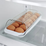 YouCopia FridgeView Rolling Egg Holder Stackable Dispenser Organizer White