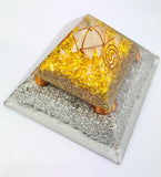 Prosperity Abundance Orgonite Orgone Pyramid Energy Clear Quartz Citrine