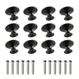 12X Cabinet Knob Round Bedroom Cupboard Handles Drawer Single Pull Antique Black