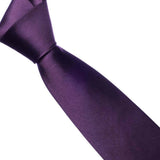Mens Skinny Tie Plain Wedding Slim Necktie Formal Casual Narrow Dark Purple