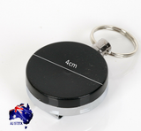 Retractable Metal Steel Key Ring Pull Chain Holder Reel Recoil Belt Clip Snap