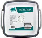 Collapse-A Sink White and Grey Sink Drain Plastic with Draining Plug 9L