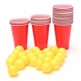 Beer Pong Drinking Game Set Kit 24 Cups 24 Balls Party Pub BBQ