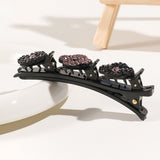 4pcs Sparkling Crystal StoneHairpinBraided Hair Clips Double Bang Braided
