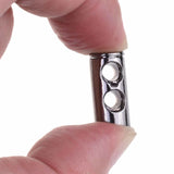 50pcs Double Hole Metal Cord Lock Apparel Clamp Barrel Toggle Spring Stopper
