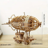 3D Wooden Puzzle Airship Three-dimensional Handmade DIY Wooden Gits Decor