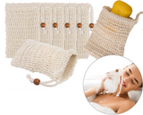 8x Soap Exfoliating Bags Ramie Foaming Soap Saver Bag Pouch Drawstring