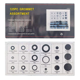 125pcs Auto Rubber Grommet Assortment Set Fastener Kit Blanking 18 Popular Sizes