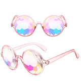 Kaleidoscope Glasses Rave Festival EDM Sunglasses Diffracted Lens Party - Pink