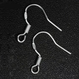 100Pcs Iron Earrings Hooks Ear Wire DIY Jewelry Findings Making Accessories Silver