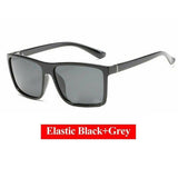Black Square Frame Polarized Sunglasses Driving Mens Eyewear Matte Black