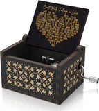 Wooden Music Box Vintage Anniversary Wedding Can’t Help Falling in Love Gift