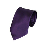 Mens Skinny Tie Plain Wedding Slim Necktie Formal Casual Narrow Dark Purple