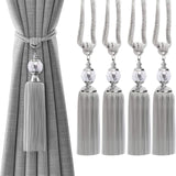 1Pair Of Curtain Holdbacks Rope Tie Backs Tassel Tieback Crystal Pearl Ball Home