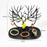 Black Jewelry Earrings Necklace Ring Rack Holder Display Stand Tree Organizer