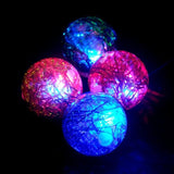 4x  Ball Foil Light Up Ball Kids Glitter Light Novelty 6.5cm