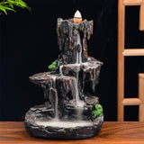 Ceramic Backflow Waterfall Smoke Incense Burner Censer Holder Gifts 100 Cones