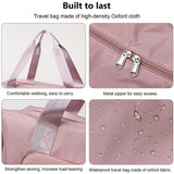 Women Large Capacity Collapsible Travel Bag Expandable Waterproof Duffel -Blue