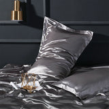 2X Satin Silk Pillow Cases Cushion Cover Pillowcase Home Decor Luxury Bedding - Gray