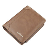 Mens Leather Wallet RFID Blocking Purse Credit Card Holder Coin Zipper -Brown