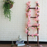 1x Artificial Silk Sakura Flowers Fake Vine Hanging Garland Floral 2.1M Rose Red