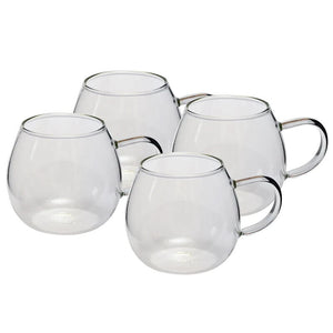 4x Nova Coffee Tea Mug Glasses Borosilicate Cup Drinks Glass 380ml