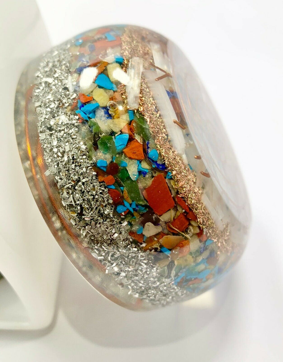 Mix Crystals Chakra Aluminium Orgonite Tower Buster EMF Protection Cry ...