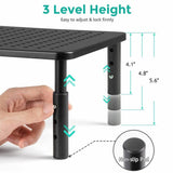 Height Adjustable Computer Monitor Stand Riser Laptop Printer TV Desktop Mount