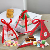 24pcs Christmas Candy Box Bag Christmas Tree Gift Box Paper Box Gift Party Bag