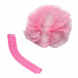 100Pcs Disposable Hair Net Caps Hairnet Dust Head Cover Stretch Elastic Hat Pink