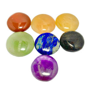 7 Chakras Crystal Set Heiki Healing Meditation Colourtherapy 7 Pieces - Round