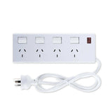 1PC Powerboard Overload Protection 4 Outlet Power Board Individual Switches 240V