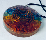 Pendant Gemstone Orgonite 2 Pieces 7 Chakra Orgone Reiki Spiritual Energy Kit
