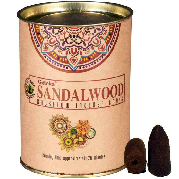 Goloka Sandalwood 24 Backflow Incense Cones