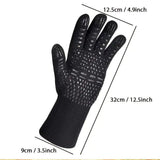 1 pair Fireproof Oven Gloves Heat Resistant Cut-Resistant Non-Slip Silicone BBQ