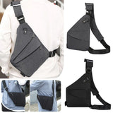 Bag Personal Anti Theft Shoulder Man Pocket Portable Chest Travel - Grey Left