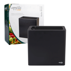 Appetito Rectangle Universal Knife Block Kitchen Tools - Matte Black