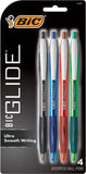 4X BIC Glide Atlantis Original Retractable Ballpoint Pen Medium Point  Colours