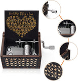 Wooden Music Box Vintage Anniversary Wedding Can’t Help Falling in Love Gift