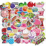 50x Candy Cupcake Lolly Jelly Beans Stickers Mix Bomb Vinyl Decal Laptop Phone