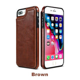 Wallet Case Shockproof Cover Flip Leather For iPhone 13 Pro Max- Brown