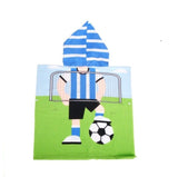 1x Summer Splash Kids Small Hooded Poncho Beach Towel - Soccer