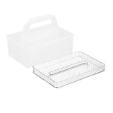 1x Box Sweden Storage Caddy Home Organiser Clear Tray Carry Handle 26x18cm