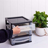 4 Layers Drawer Plastic Desktop Cabinet Storage Organiser Office Stationery Asst