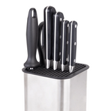 Appetito Square Universal Stainless Steel Knife Block Kitchen Tools - Silver