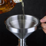 Stainless Steel Funnel Oil Liquid Funnel Metal Funnel Detachable Filter 15cm