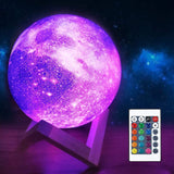 3D Printing Moon Lamp USB LED Night Light Moonlight Touch Color Changing 15cm