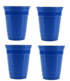 4x Cups Reusable Blue Lightweight High Quality Durable Party Picnic -500ml BLUE