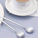6 Pcs Long Handled Coffee Spoon Roound Stainless Steel Cold Drink Ice Cream Tea