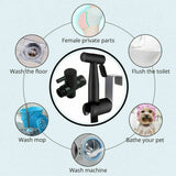 Stainless Steel Handheld  Toilet Spray Shower Diverter Black